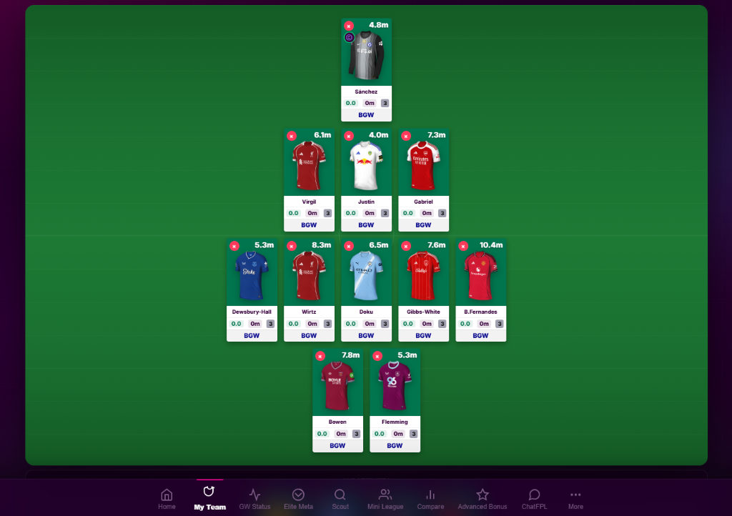 Interactive Squad Pitch